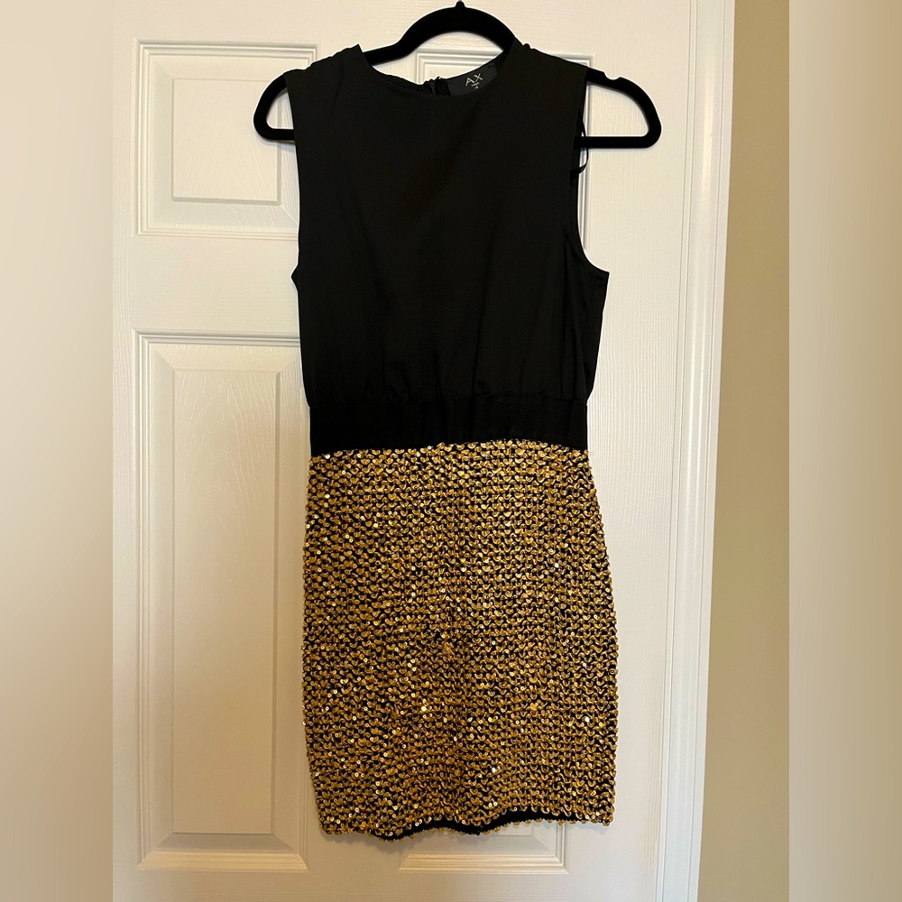 Black and gold dress